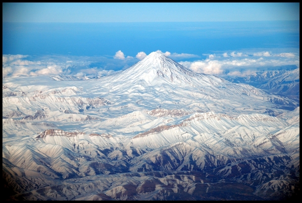 Mount Damavand in winter Iran 