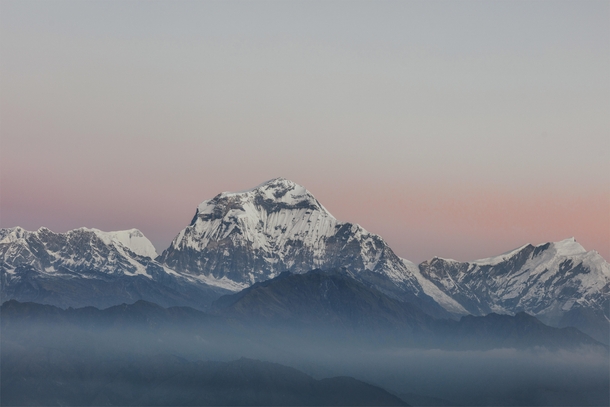 Mount Dhaulagiri th highest mountain in the world at m in Himalayan range Nepal  