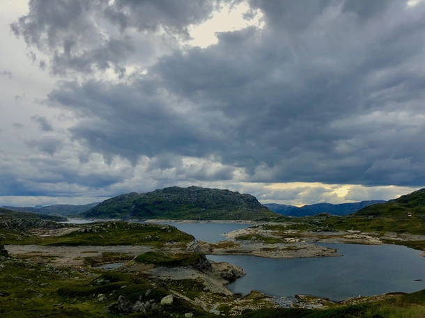 Mountain lake at Haukelifjell Norway 