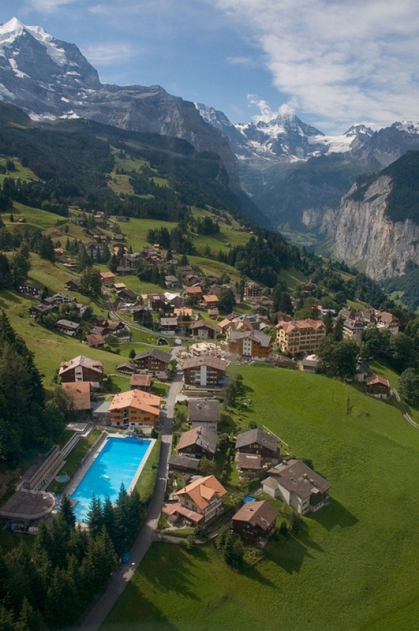 Mountain Village Wengen Switzerland 