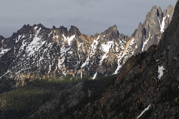 Mountains in northern Washington State June  from N Cascades HWY 