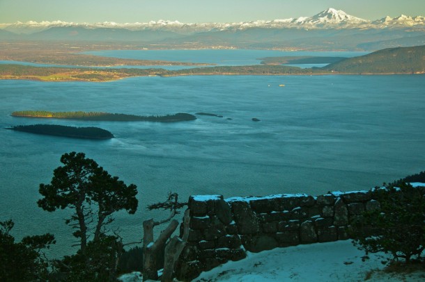 Mt Baker and Puget Sound as seen from Mt Constitution WA 