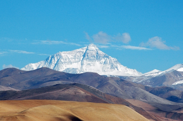 Mt Everest seen from Tingri a small village on the Tibetan plateau at around m above sea level   Joe Hastings