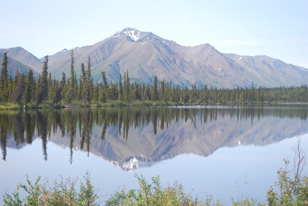 Mt Healy reflecting on a lake in Denali National Park Alaska 