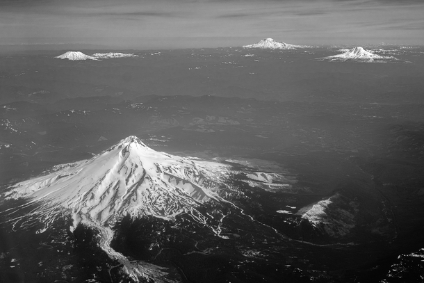 Mt Hood St Helens Rainier and Adams in one picture 