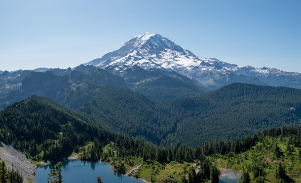 Mt Rainier  - x panorama taken from an old fire-watch tower July 