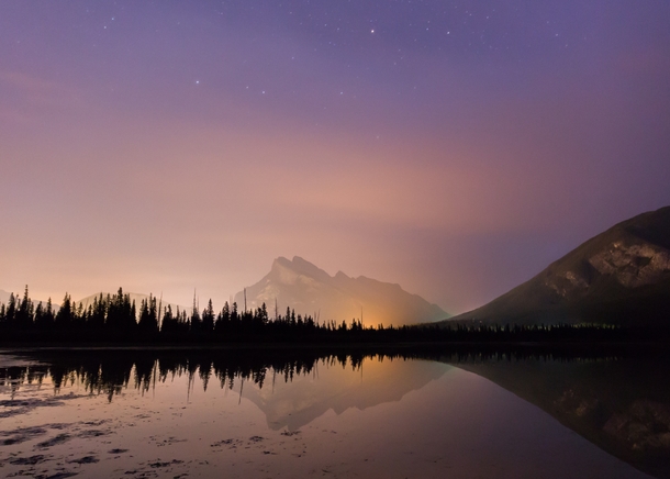 Mt Rundle as seen from Vermilion Lakes Banff National Park 