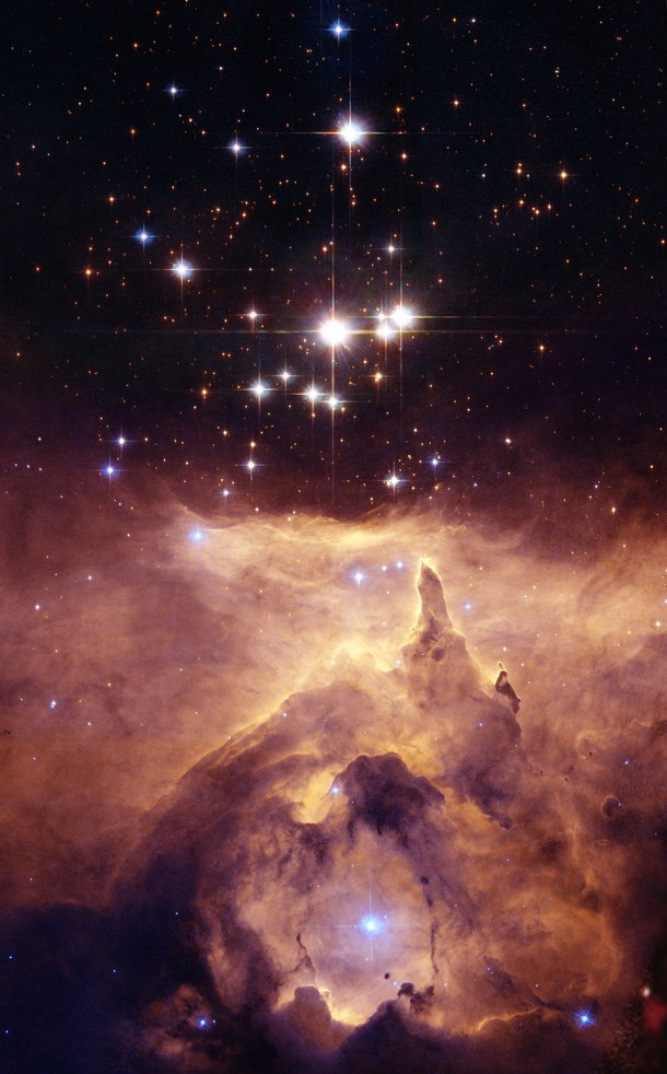 Multiple massive star system Pismis - in the emission nebula NGC  