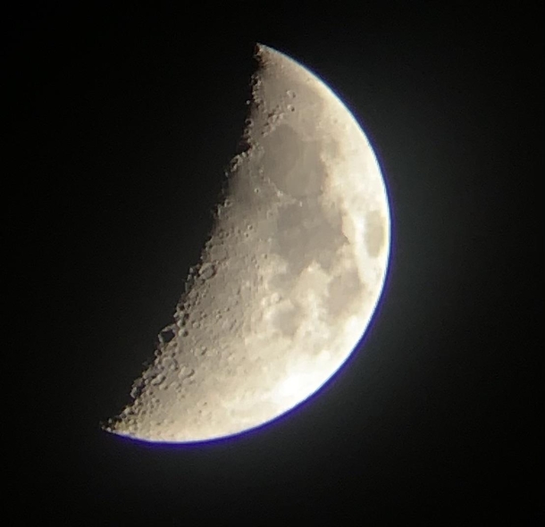 My best and clearest photo of the moon taken with a phone and a telescope