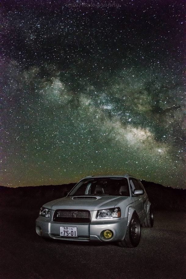 My car and the Milky Way in Big Sur CA 