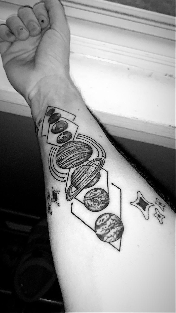 My First tattoo of the solar system
