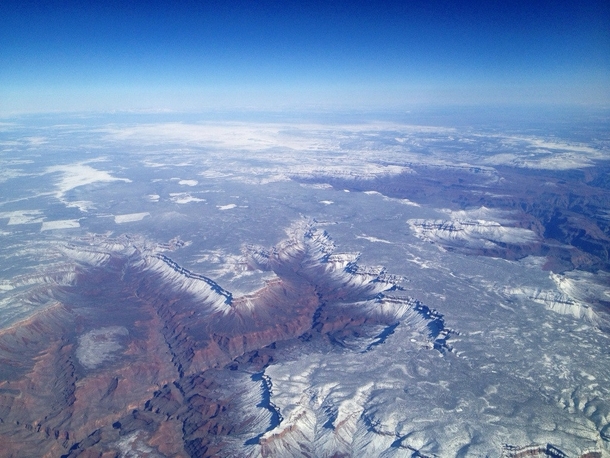 My Grand Canyon pic with a dusting of snow coming back to Phx from Vegas 