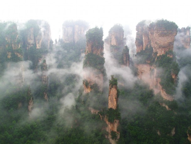 My own visit to Zhangjiajie China on a misty day 
