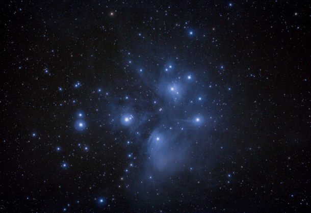 My picture of the Pleiades star cluster up close