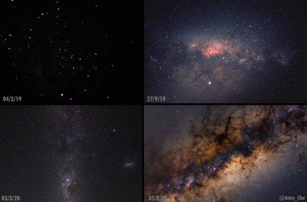 My progress photographing the Milkyway over the past year and a half