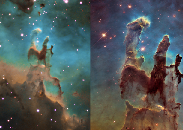 My version of Pillars of Creation me vs Hubble I hope you guys like it