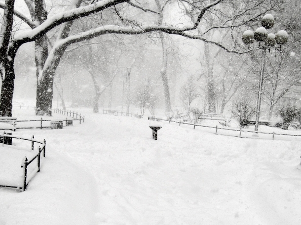 My very old picture - Largest snowstorm in NYC history  Blizzard of  Washington Square Park