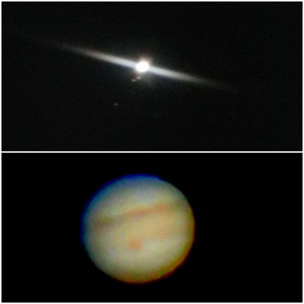 myFirst ever photo of Jupiter vs my most recent attempt