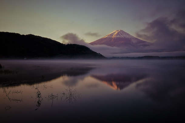 Mystic Dawn Lake Kawaguchiko and Mount Fuji Japan  photo by Yuga Kurita