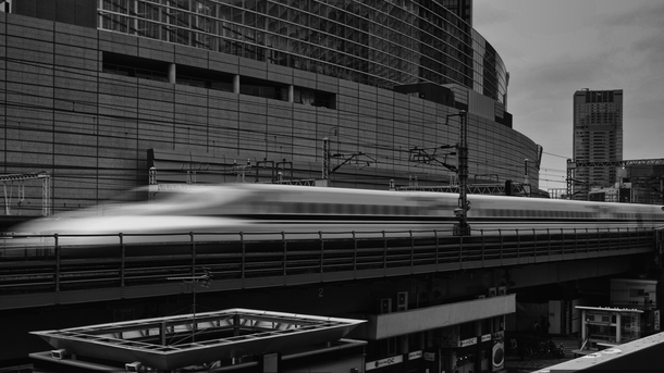 N series Shinkansen bullet train leaving Tokyo Station 