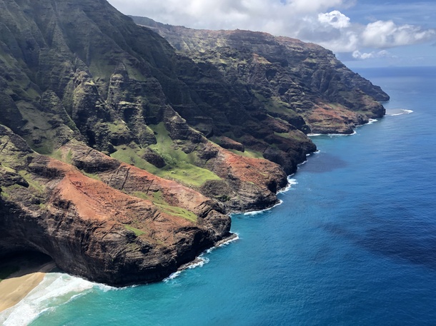 Na Pali Coast Kauai from a helicopter 