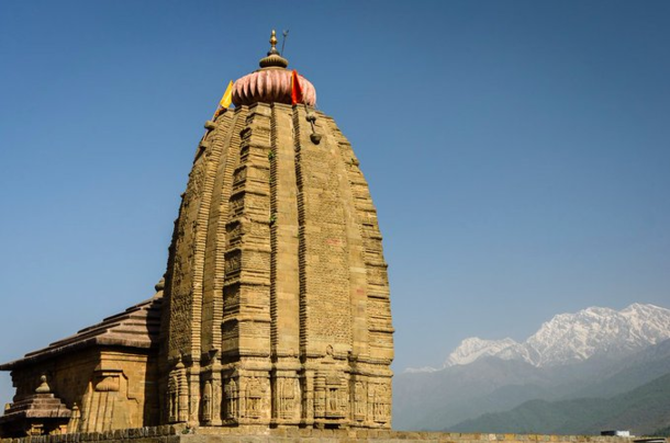 Nagara style Baijnath Temple in Himachal Pradesh INDIA is dedicated to Lord Shiva and the main structure dates back to late th century