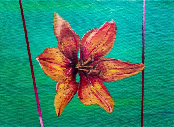 Nature Blossom Tiger Lily i painted back in   x  cm x   