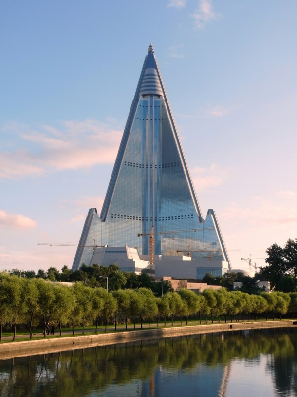 Nearly finished Ryugyong Hotel in Pyongyang North Korea 