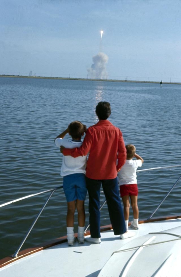 Neil Armstrongs family watching him launch to the moon  years ago
