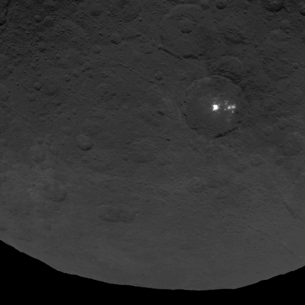 New high-resolution images  meterspixel of bright spots on Ceres taken by Dawn at km from surface 