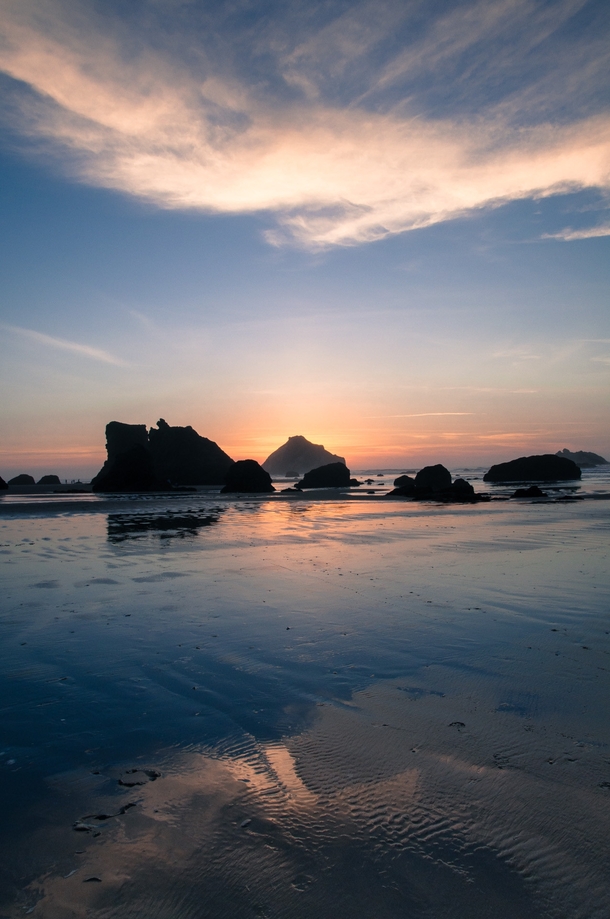 New Years Eve coincided with one of the lowest tides in years the Pacific was effectively below sea level Bandon Oregon 