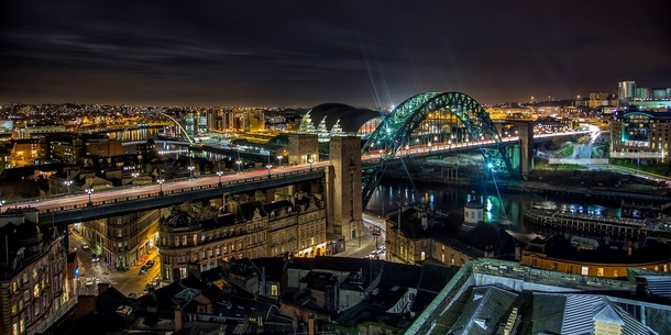 Newcastle and Gateshead at Night UK 