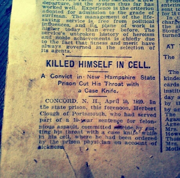 Newspaper article I found in a huge abandoned mansion that was discovered right in my own town 