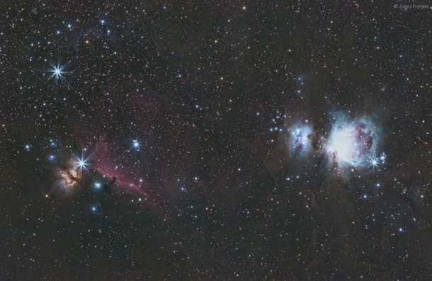 NGC  Flame Nebula B Horsehead Nebula Sh- Running Man Nebula amp M Orion Nebula 