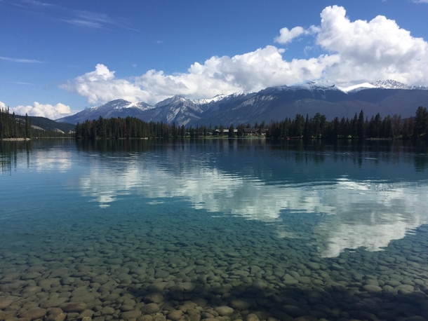 Nice lake reflection at Jasper National Park 