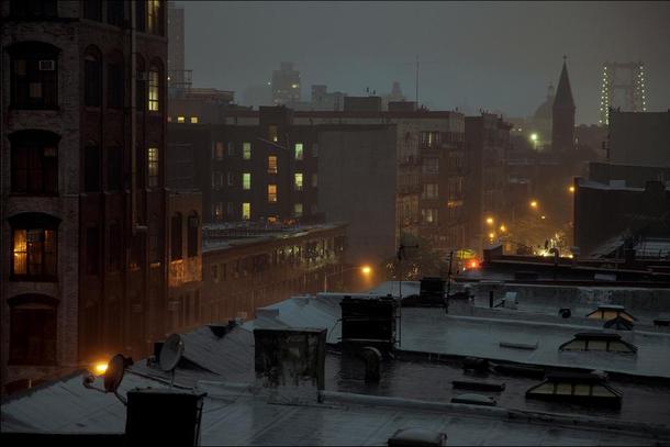 Night rain NYC 