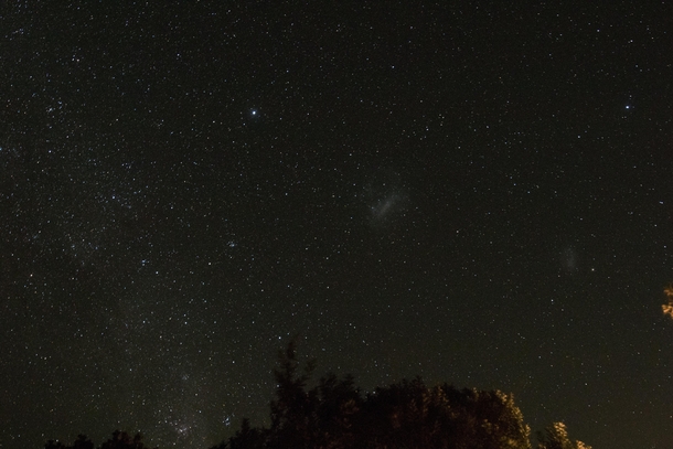 Night sky over South Africa LMC and SMC visible along with the Milky Way