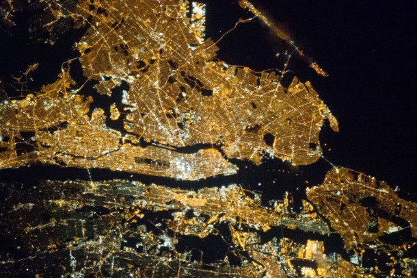 Night view of New York City from the ISS 
