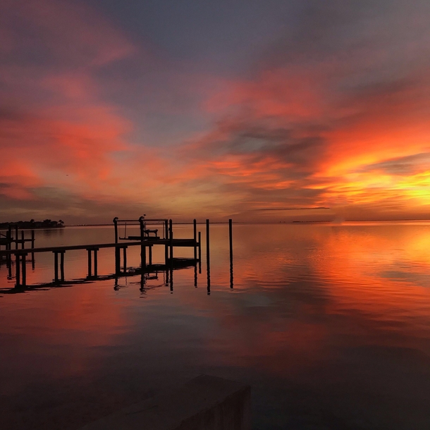 No editno filter sunrise over Tampa Bay- from St Petersburg FL