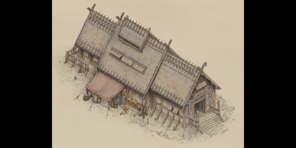 Nordic medieval longhouse 