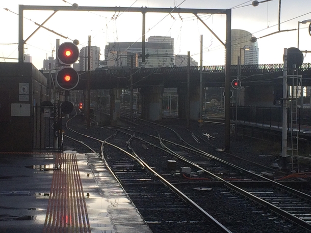 North Melbourne Station after the rain 