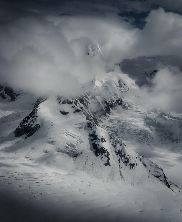 North of the Wall A shot from a photo flight in Denali National Park Alaska 