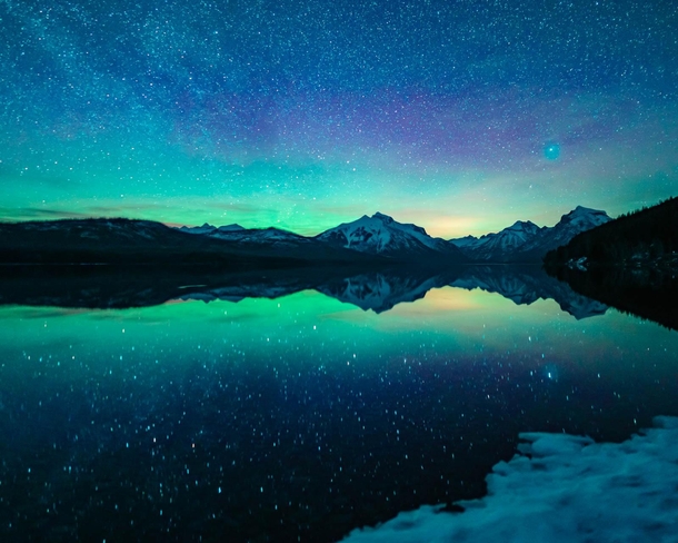 Northern Lights at Glacier National Park in Montana 