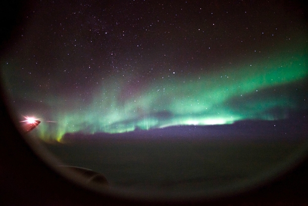 Northern lights over Siberia from my plane window 