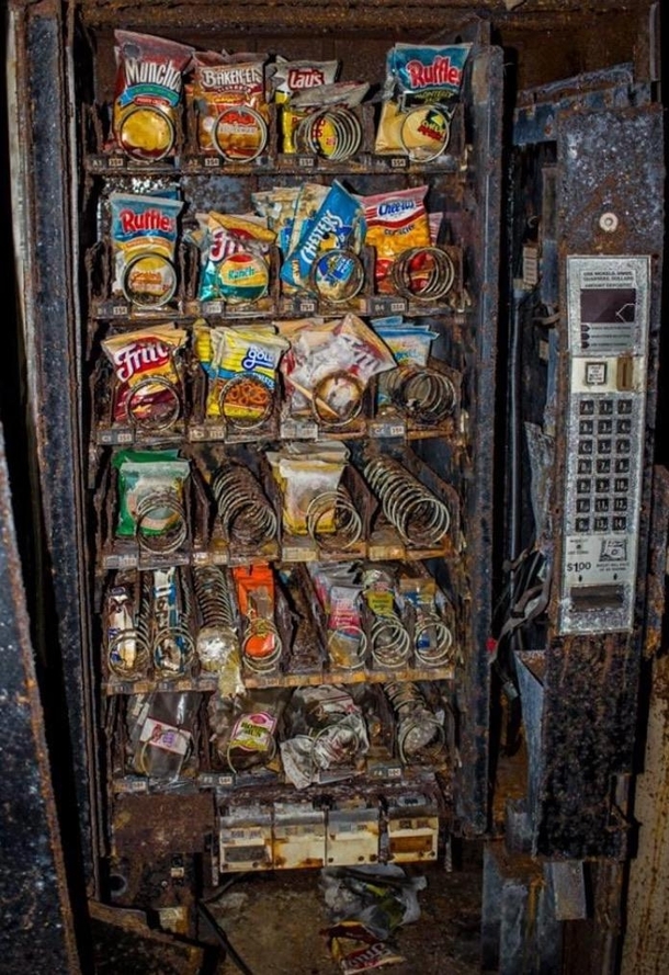 not mine Abandoned snack machine late s-early s judging by the brands on display