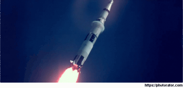 Not sure if this belongs here but here it is The Saturn V mid flight during the Apollo  mission July  