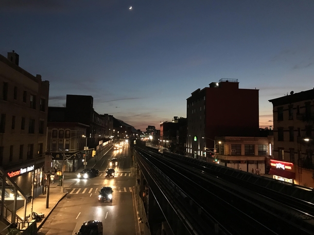 Not sure if this counts but a view of Atlantic Avenue in New York during the sunset