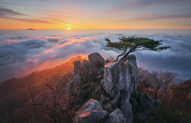 Nothing better than the first light of sunrise after hiking through the dark North Jeolla Province South Korea 