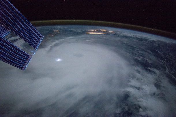 Observation of Hurricane Joaquin taken by the Expedition  crew aboard the ISS 