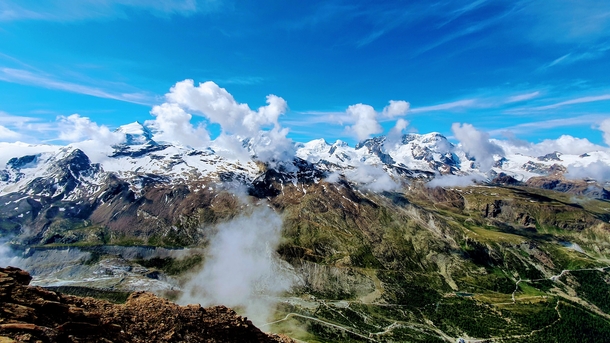 OC Amazing mountains of Switzerland in Zermatt close to Italian borders  x  px